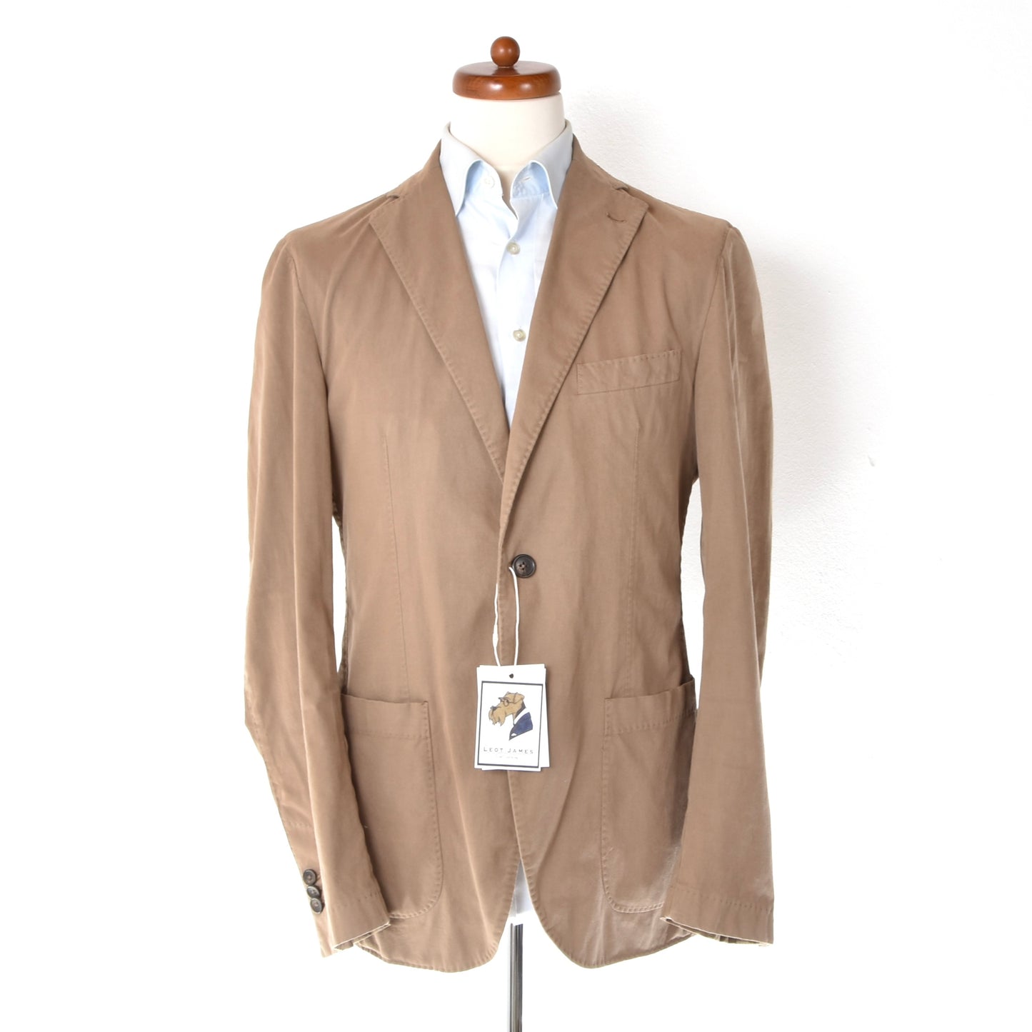 Nervesa Informal Unstructured Cotton Jacket Size 48 ca. 53cm - Tan