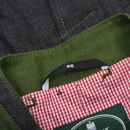 Allwerk 100% Leinen Janker/Jacke Größe 46 ca. 52,5cm - Grau