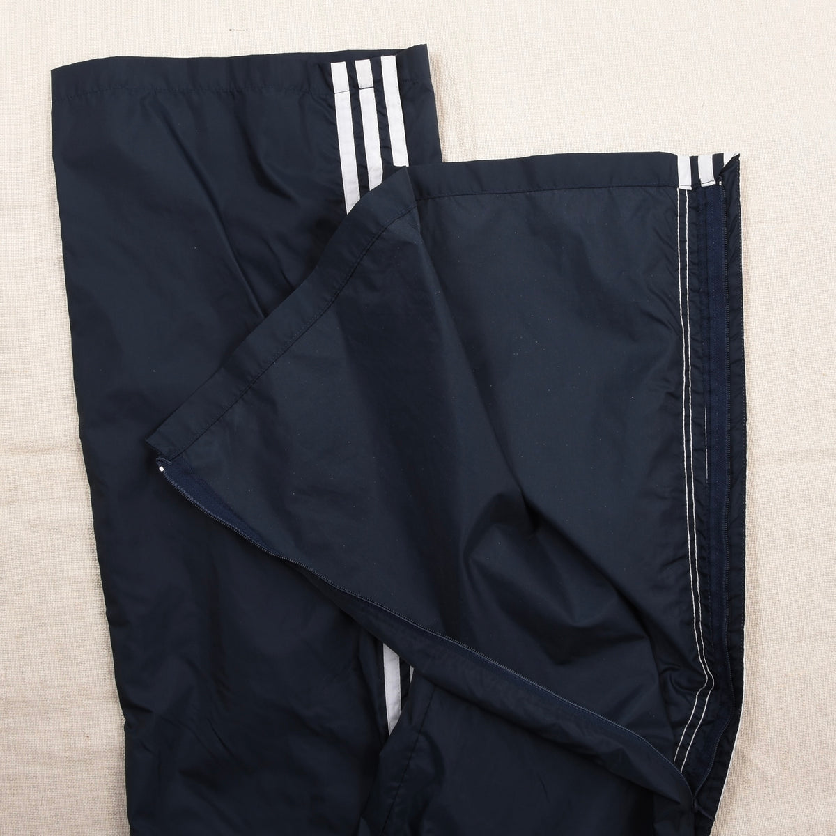 Vintage 80er Adidas Nylon-Regenhose Größe D50 ca. 48cm - Schwarz