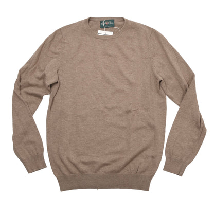 Alan Paine Luxury Cotton Pullover aus Baumwolle und Kaschmir Größe S (ca. 48 cm) – Braun