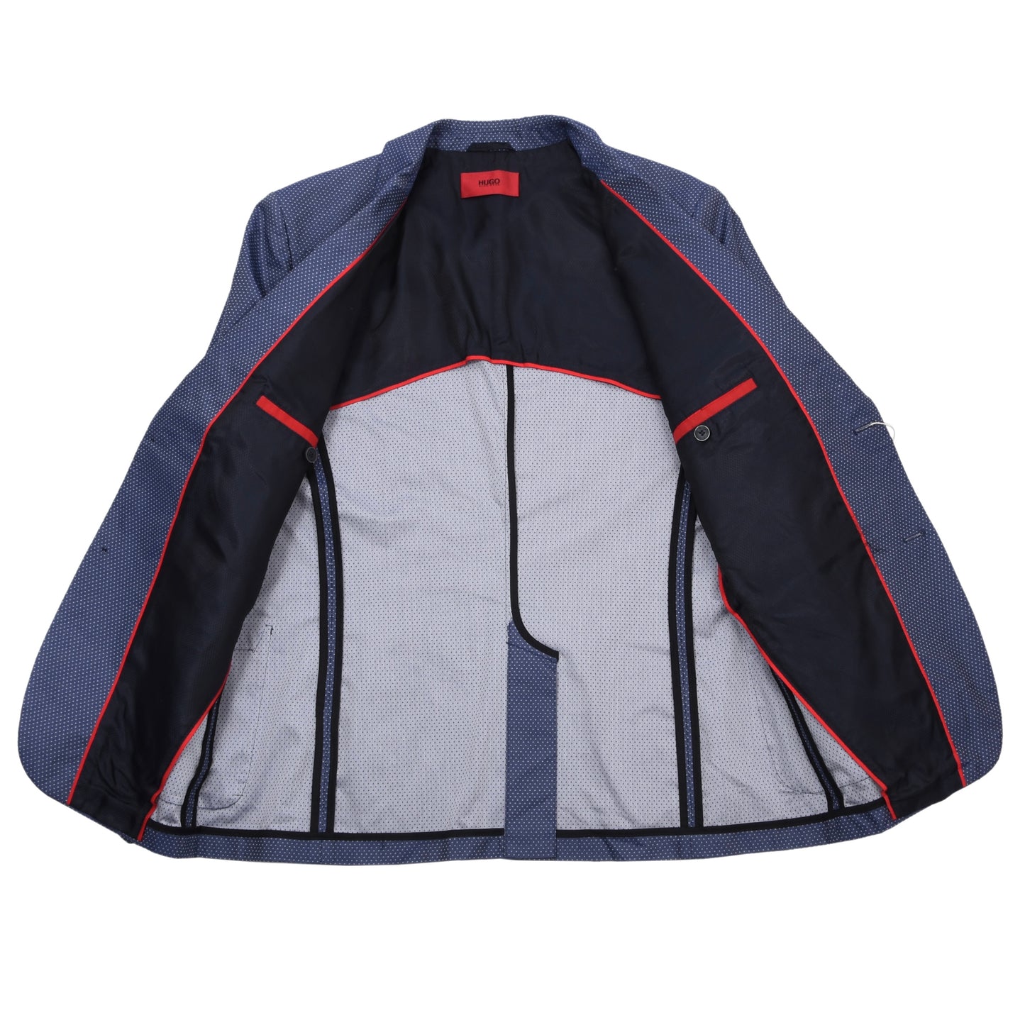Hugo Boss Baumwoll-Punkte-Jacke Größe 52 Brust ca. 53cm - Blau