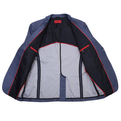 Hugo Boss Baumwoll-Punkte-Jacke Größe 52 Brust ca. 53cm - Blau