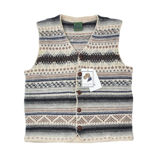 McNeal Fair Isle Wool Sweater Vest/Waistcoat ca. 49.5cm