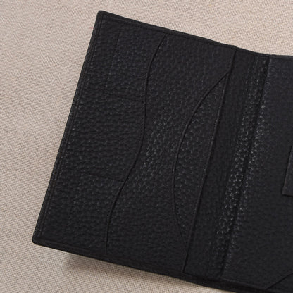 NOS Luxury Leather Travel Wallet Unsigned F. Schulz ca. 10cm - Black