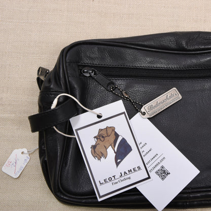 NOS Bodenschatz Germany Leather Toiletry Bag ca. 26.5cm - Black