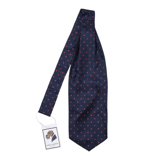 Klassische Ascot/Krawatte aus Seide, ca. 92 cm/14 cm – Marineblau/Ordentlich