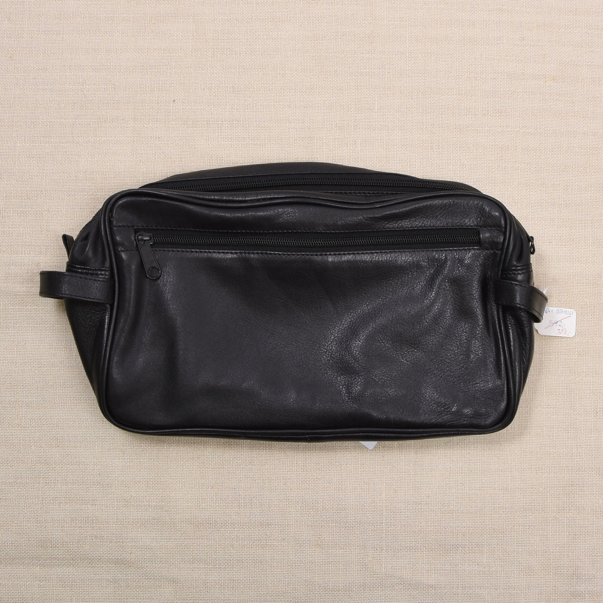 NOS Bodenschatz Germany Leather Toiletry Bag ca. 26.5cm - Black