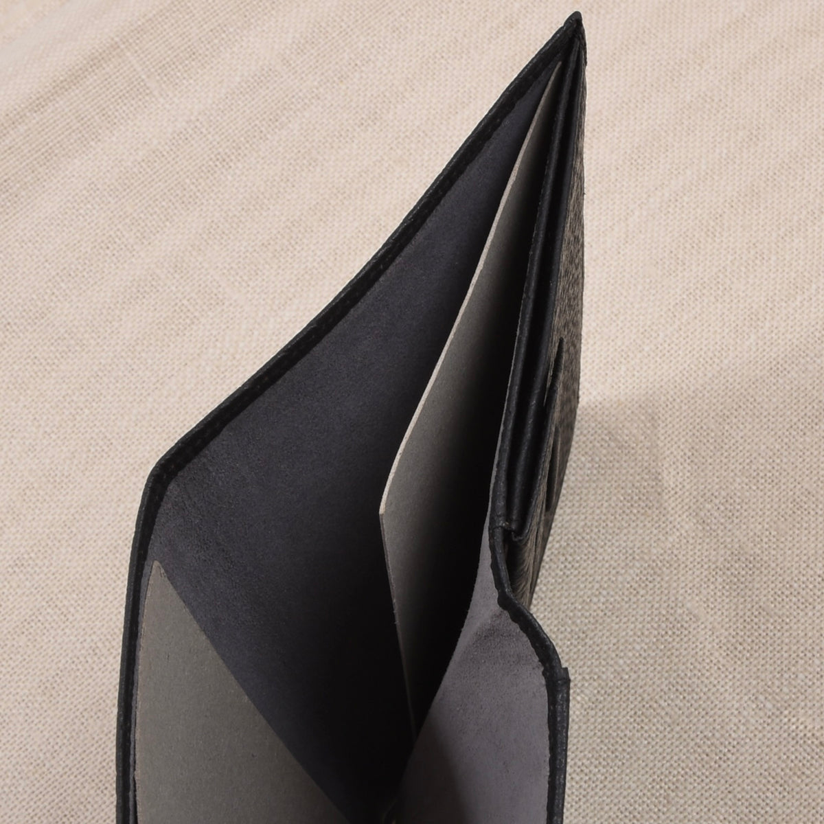 NOS Luxury Leather Travel Wallet Unsigned F. Schulz ca. 10cm - Black