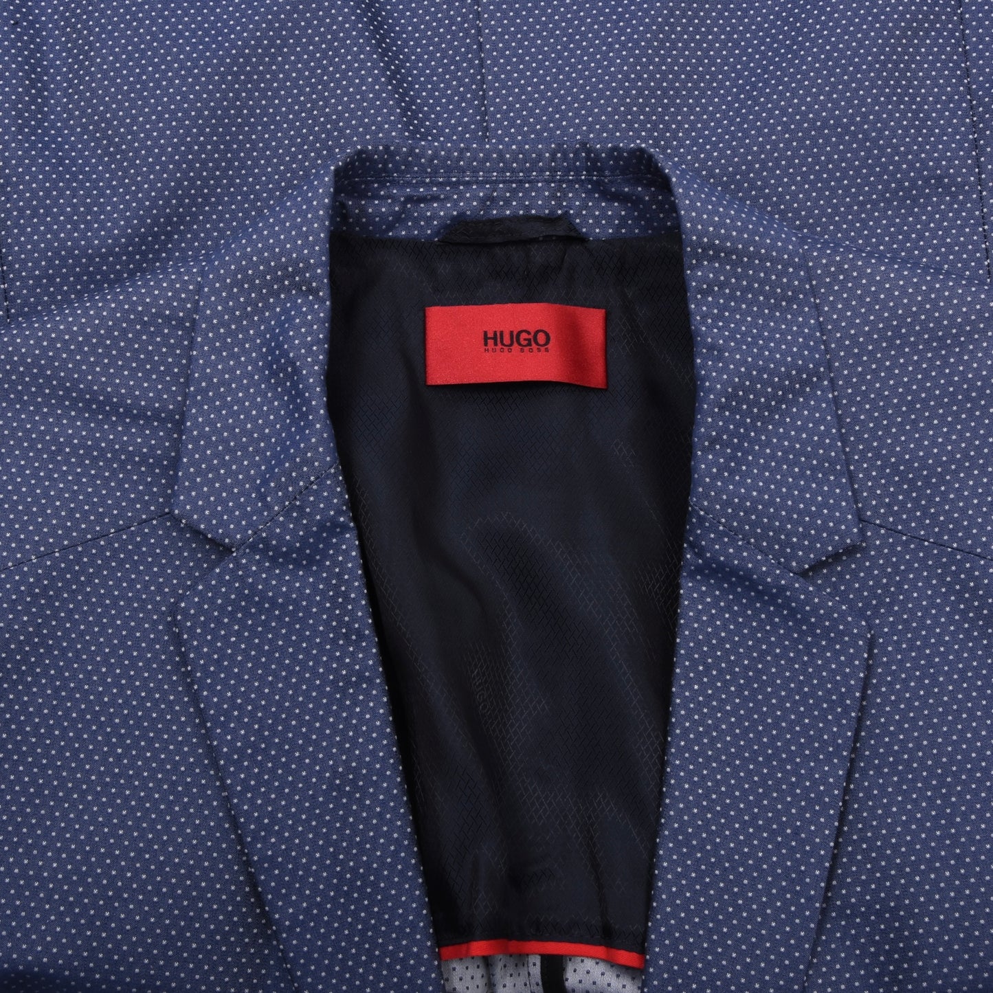 Hugo Boss Baumwoll-Punkte-Jacke Größe 52 Brust ca. 53cm - Blau