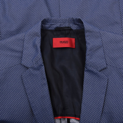 Hugo Boss Baumwoll-Punkte-Jacke Größe 52 Brust ca. 53cm - Blau