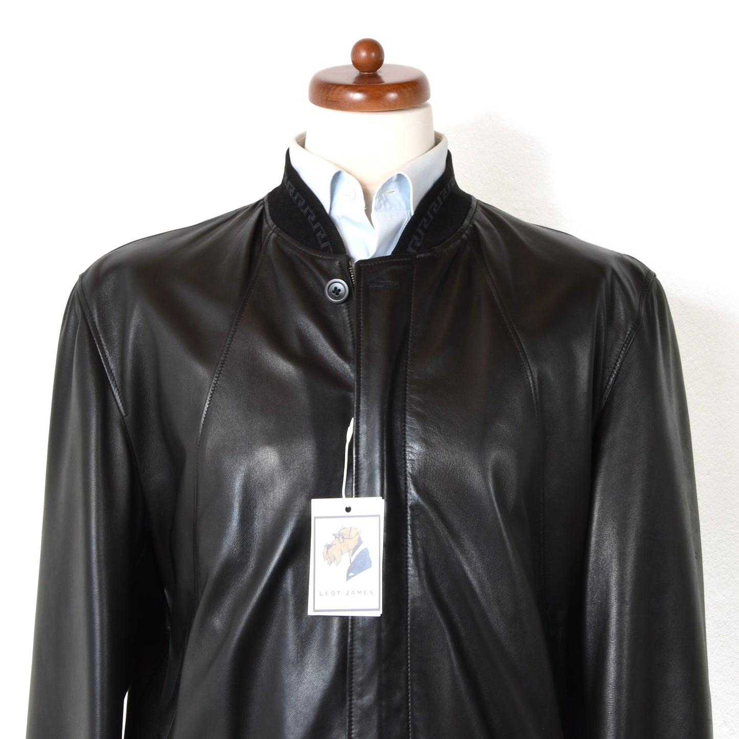 Vintage Gianni Versace Leather Blouson/Jacket Chest ca. 60cm - Black