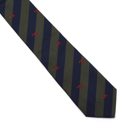 Ascot für Foerster Seide Krawatte Made in Germany - Marineblau/Grün Elefanten