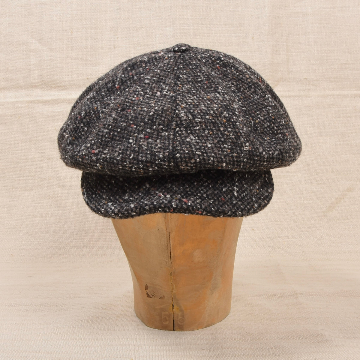 Neu Faustmann Tweed Baker Boy Schiebermütze Gr. 56 - Grau