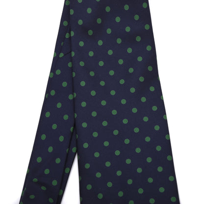 NOS Phoenix Silk Tie - Navy/Green Polka Dots