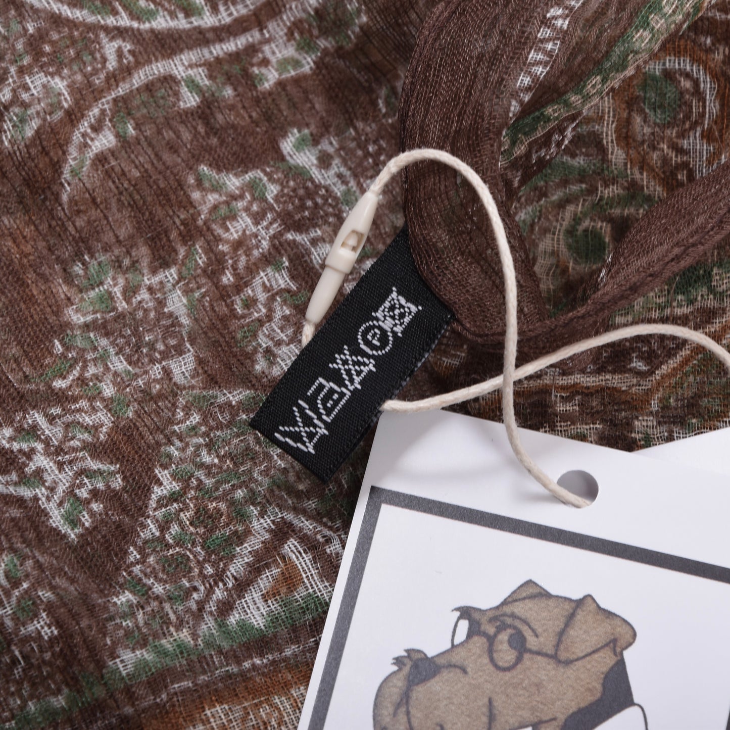 Classic Linen-Silk Dress Scarf ca. 168cm - Brown Paisley