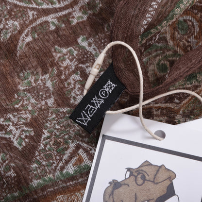Classic Linen-Silk Dress Scarf ca. 168cm - Brown Paisley