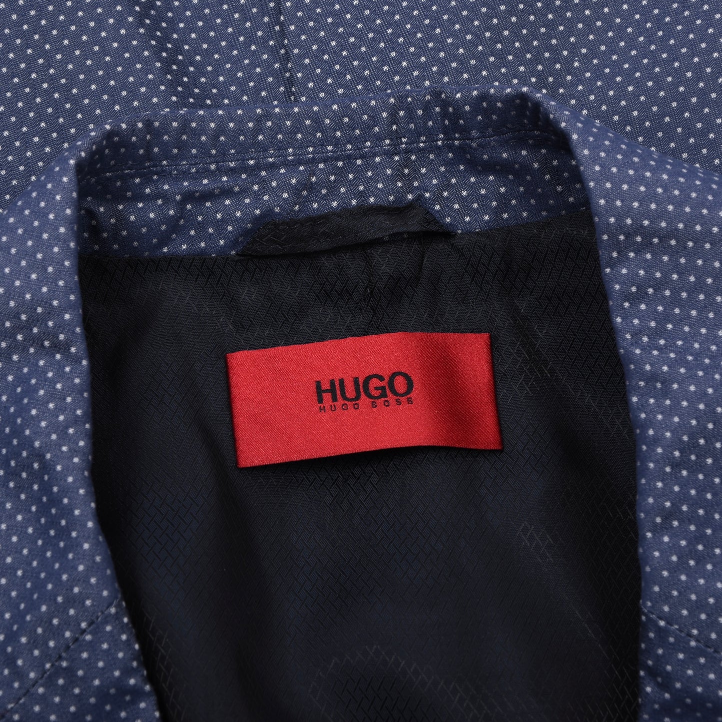 Hugo Boss Baumwoll-Punkte-Jacke Größe 52 Brust ca. 53cm - Blau