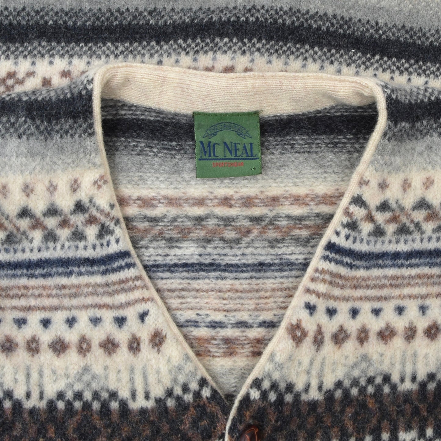 McNeal Fair Isle Wool Sweater Vest/Waistcoat ca. 49.5cm