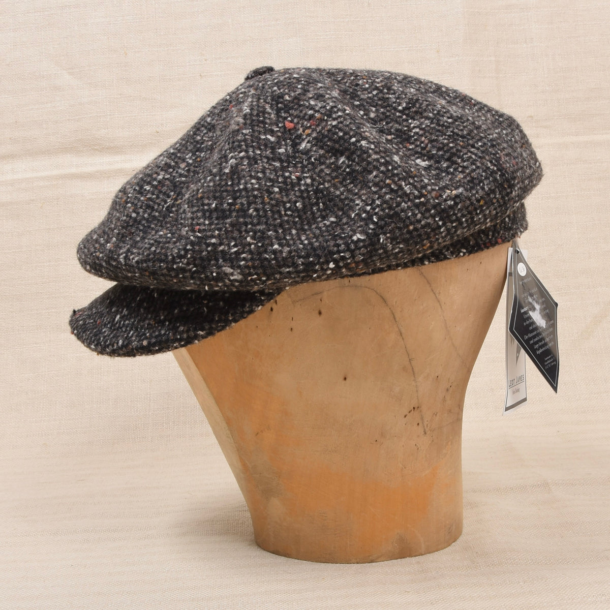 Neu Faustmann Tweed Baker Boy Schiebermütze Gr. 56 - Grau