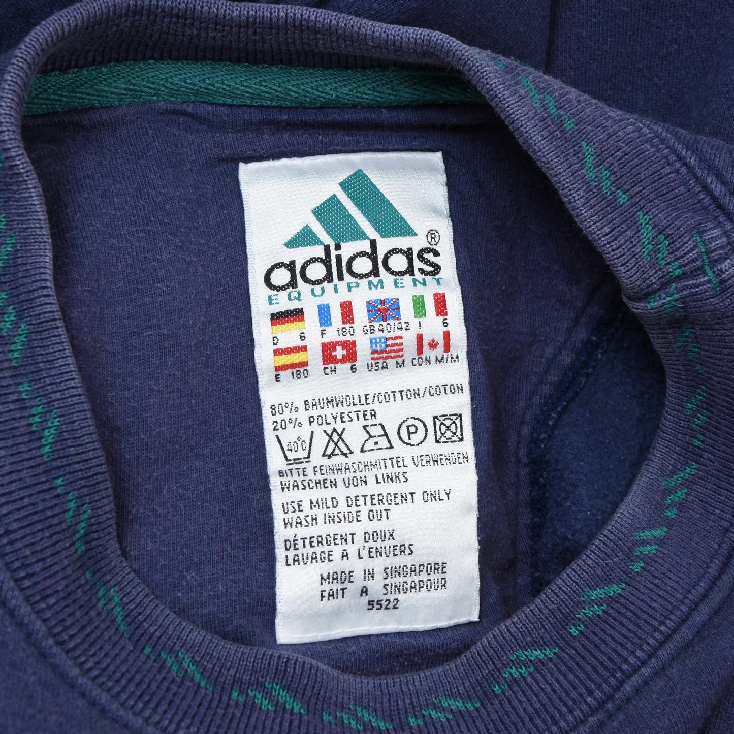 Vintage Adidas Equipment Sweatshirt Size D6 - Blue