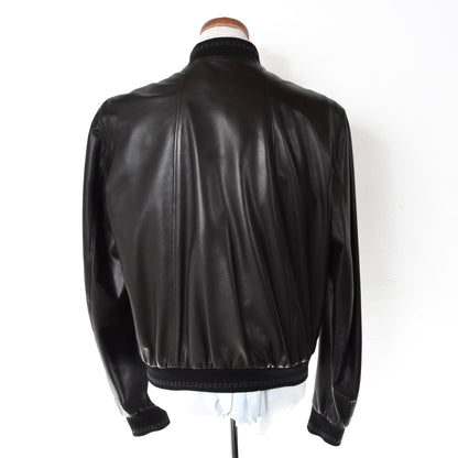 Vintage Gianni Versace Leather Blouson/Jacket Chest ca. 60cm - Black