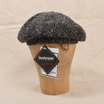 Neu Faustmann Tweed Baker Boy Schiebermütze Gr. 56 - Grau