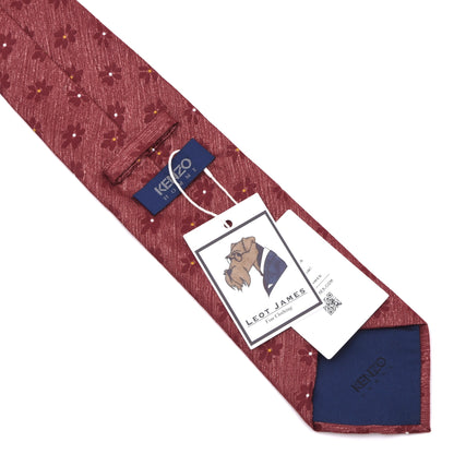 Kenzo Homme Seidenkrawatte Made in Italy - Rote Blumen