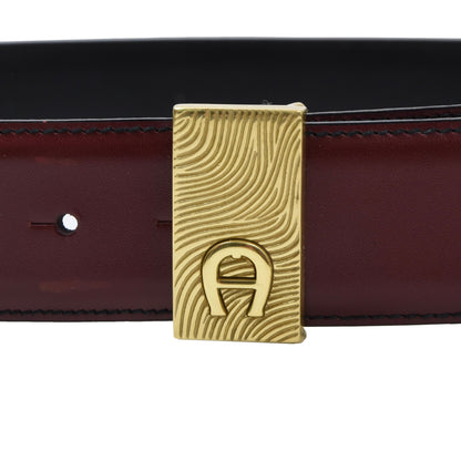 Etienne Aigner Leather Belt Size 85/34 ca. 100cm - Brown-Burgundy