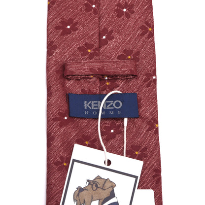 Kenzo Homme Seidenkrawatte Made in Italy - Rote Blumen
