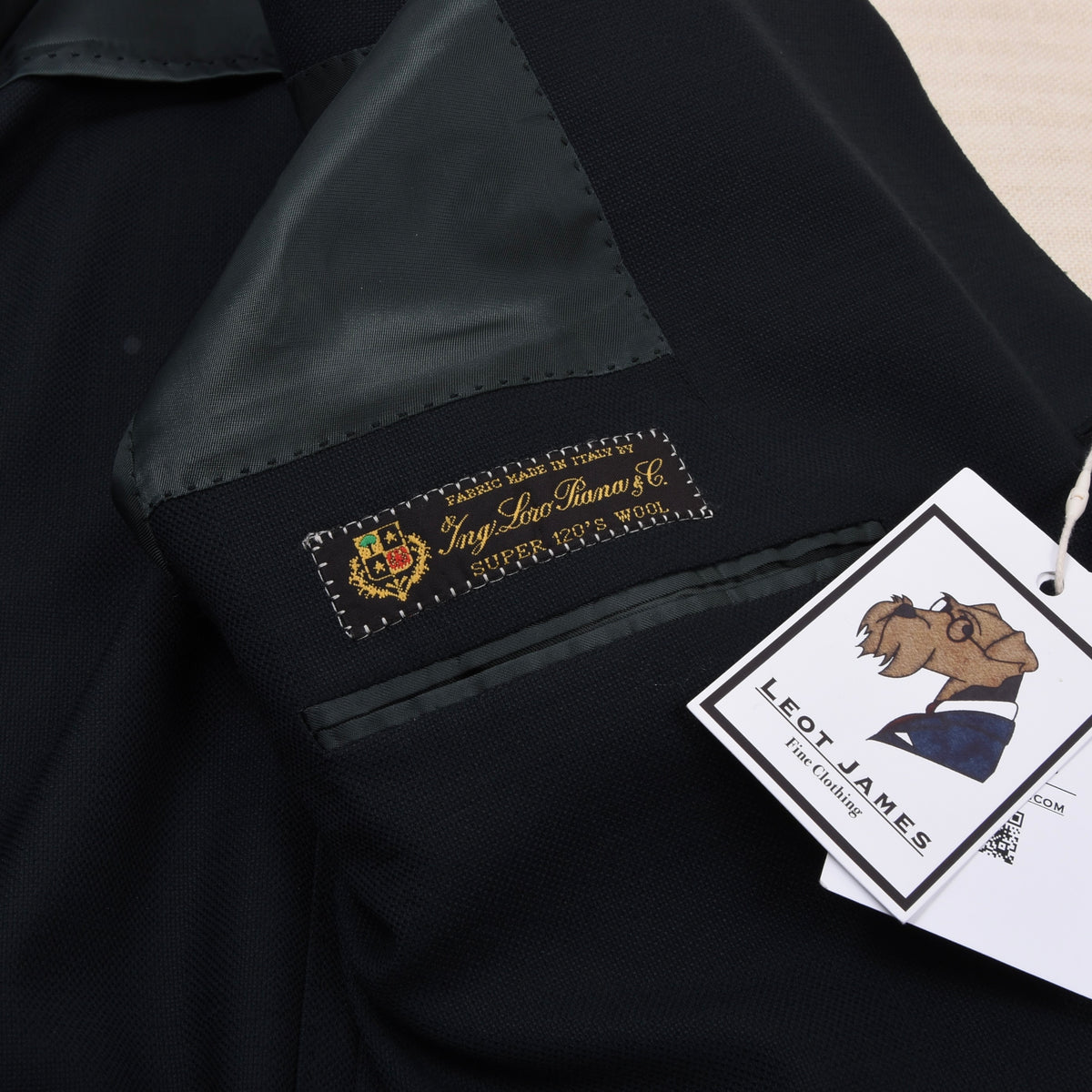 Scuderi Wolle Sakko Gr. 52 Feat. Loro Piana Super 120s Made in Italy - Grün