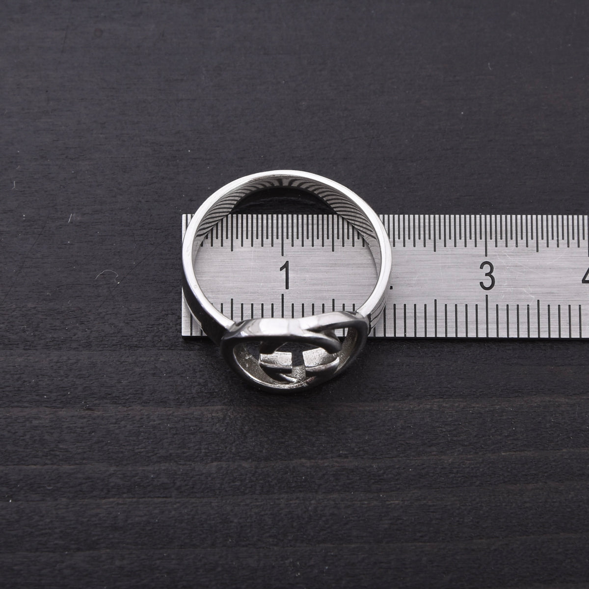 Vintage Gucci .925 Sterlingsilber GG Ring Ø 18mm