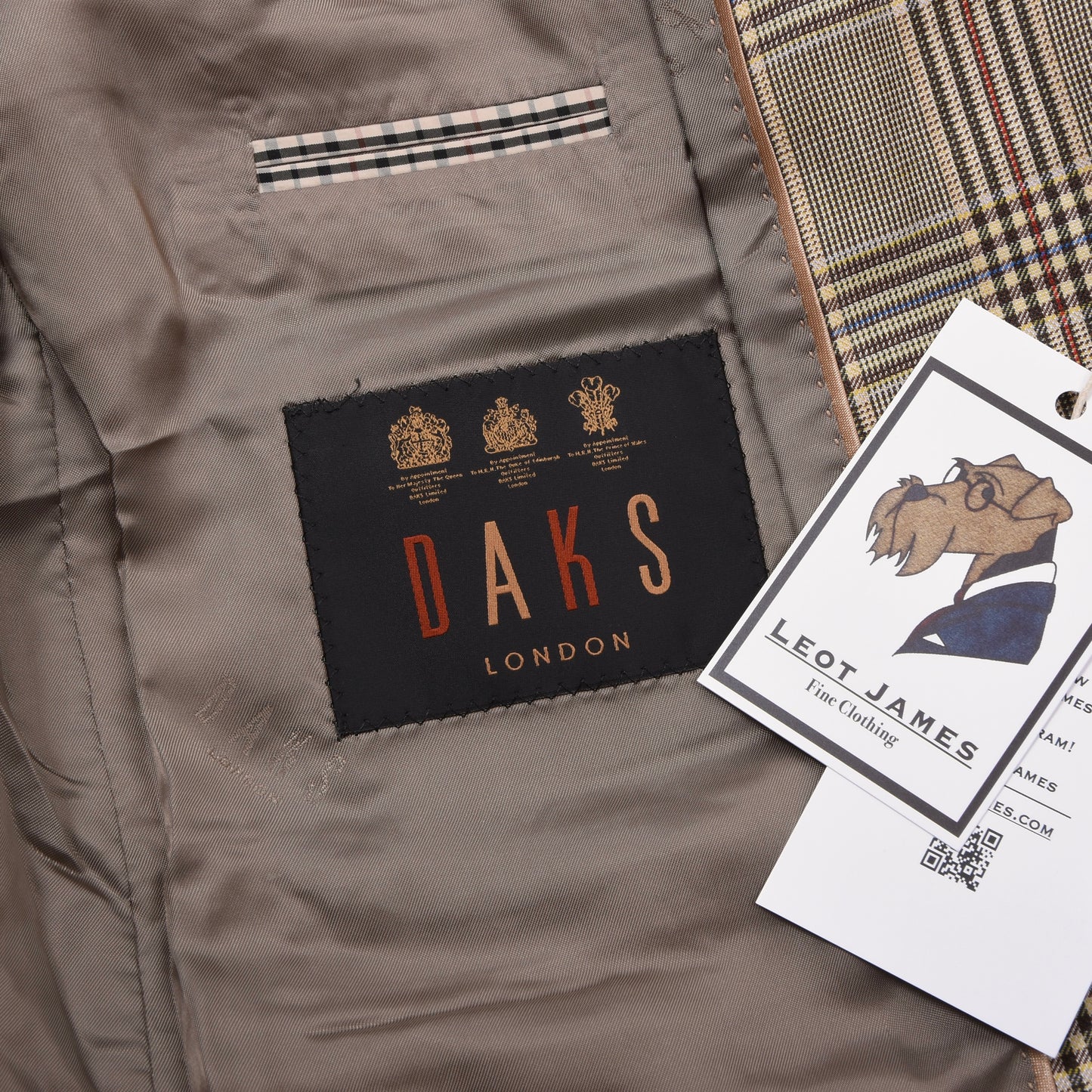 DAKS London Jacke Wolle-Seide Größe 46 Brust ca. 50cm - Kariert