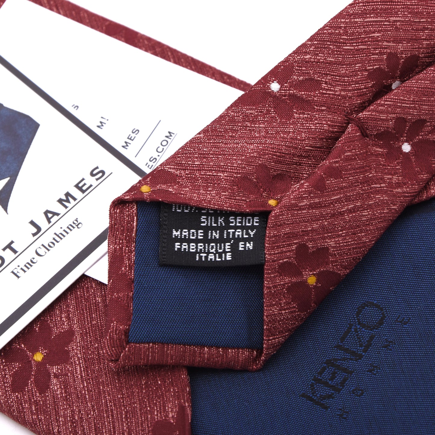 Kenzo Homme Seidenkrawatte Made in Italy - Rote Blumen