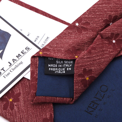 Kenzo Homme Seidenkrawatte Made in Italy - Rote Blumen