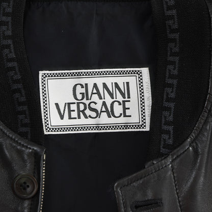 Vintage Gianni Versace Leather Blouson/Jacket Chest ca. 60cm - Black