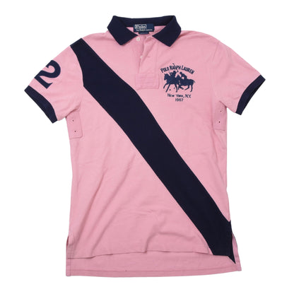 Polo Ralph Lauren 3x Polo Shirts Custom Fit ca. 47-49cm - White/Pink/Blue