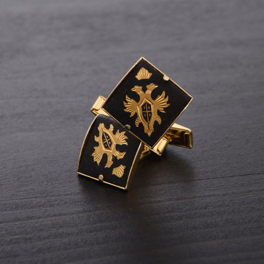 Vintage Habsburg Stle Cufflinks - Black & Gold