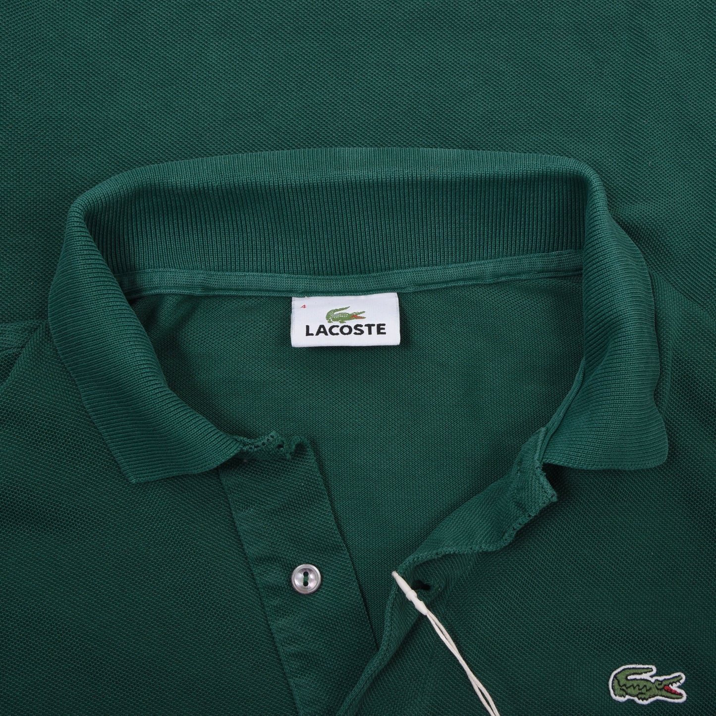 Vintage Lacoste 3er Polo-Shirts Made in France Größe 4 ca. 50,5-54cm - Petrol/Rot/Grün