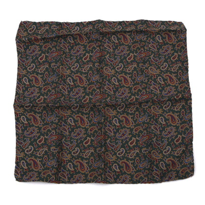 Der Herr Classic Silk Pocket Square 30.5cm - Green Paisley