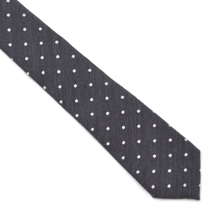 Eton Wool-Silk Tie Made in Italy - Grey Polka Dot