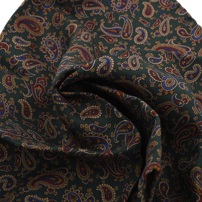 Der Herr Classic Silk Pocket Square 30.5cm - Green Paisley