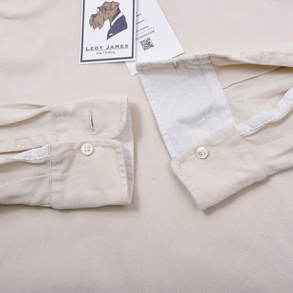 Loro Piana Long-Sleeved Polo Shirt Size S Chest ca. 54.5cm - Beige