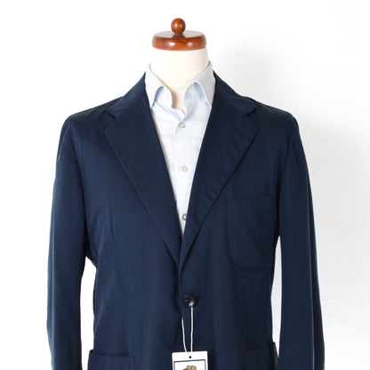 Kiton Napoli Cotton Jacket Size 54 ca. 58cm - Blue