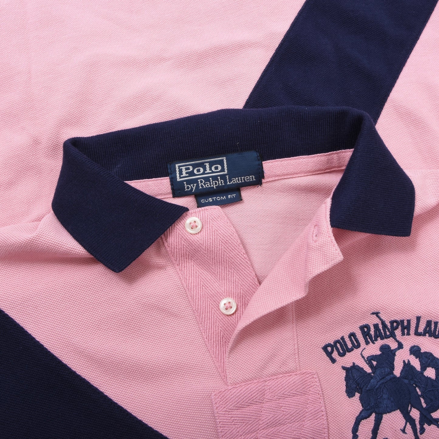 Polo Ralph Lauren 3x Polo Shirts Custom Fit ca. 47-49cm - White/Pink/Blue