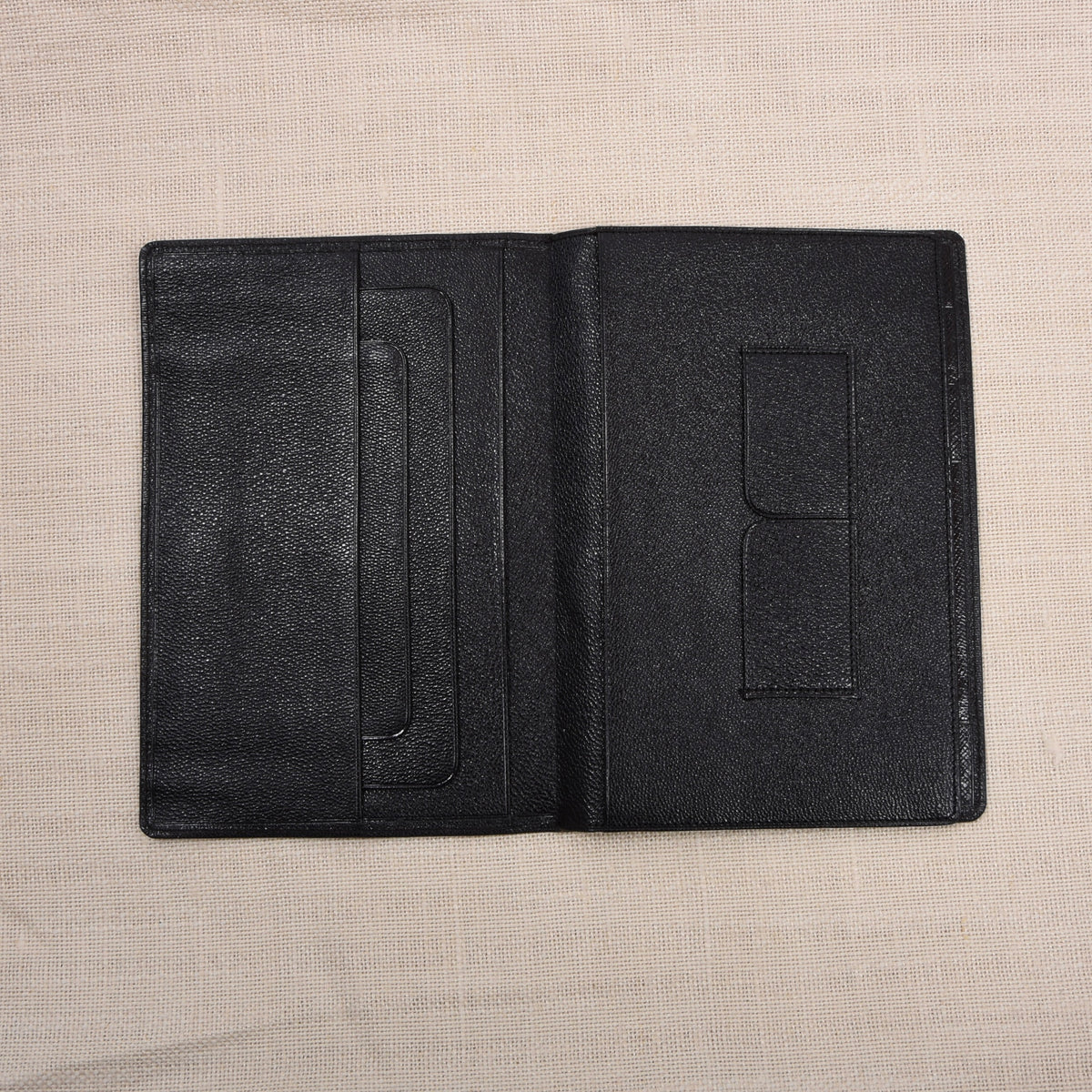NOS Luxury Leather Travel Wallet Multi Pocket ca. 11cm - Black