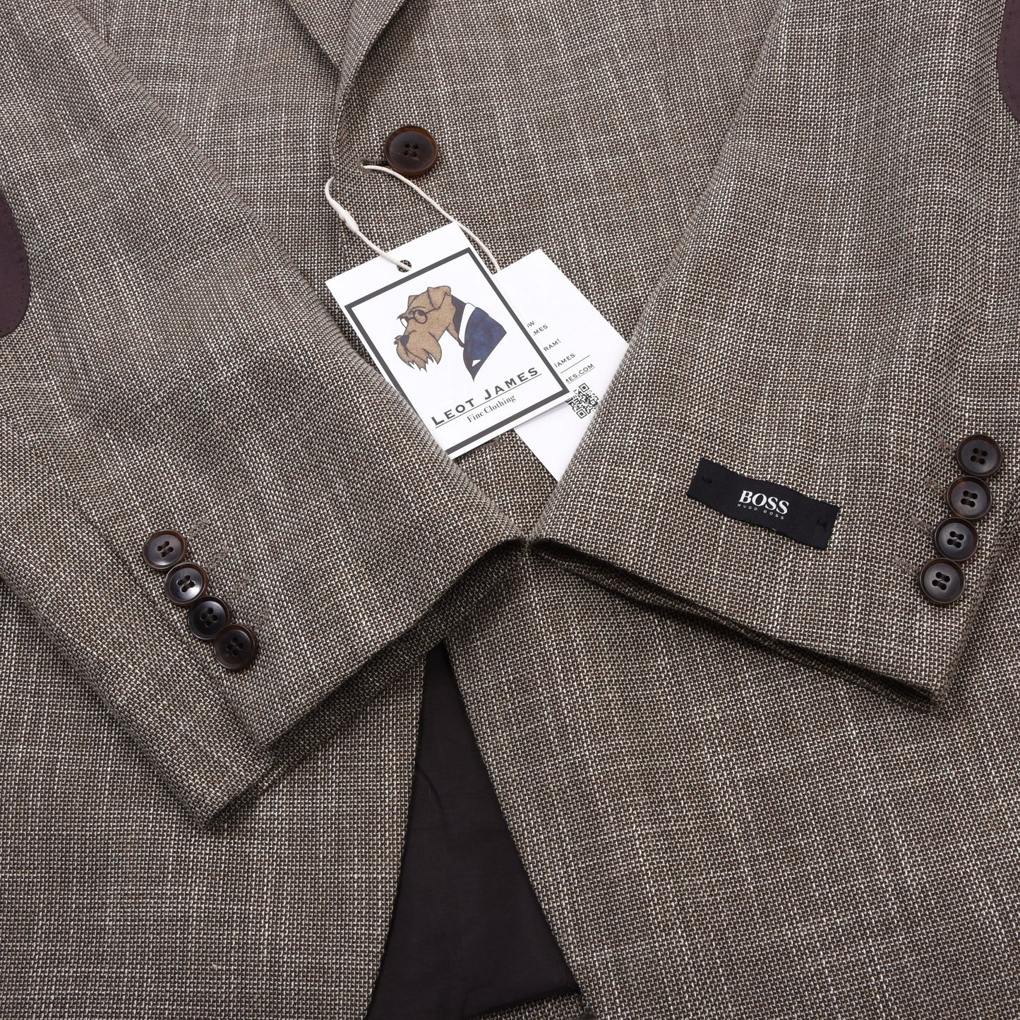 Hugo Boss Jacke aus Wolle-Leinen-Mischung Größe 48 Brust ca. 53cm - Hellbraun