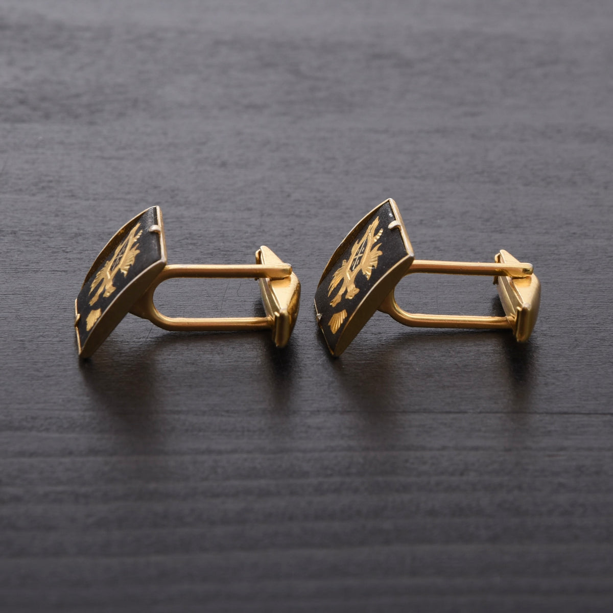 Vintage Habsburg Stle Cufflinks - Black & Gold