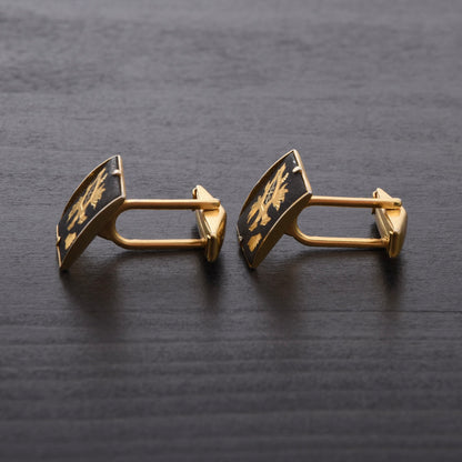 Vintage Habsburg Stle Cufflinks - Black & Gold