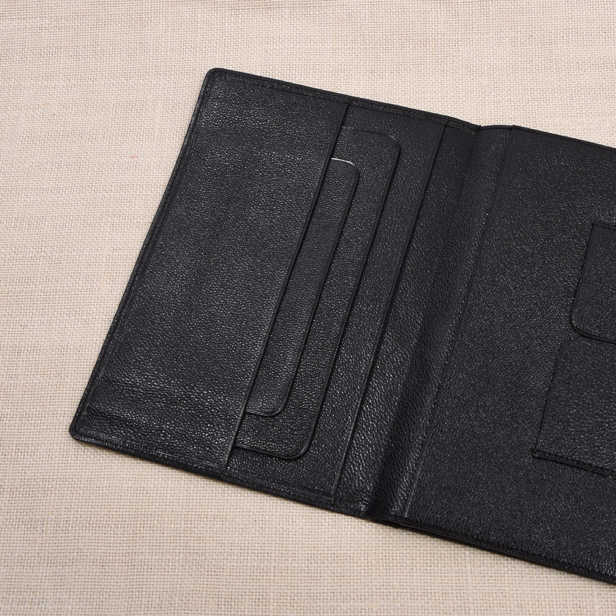 NOS Luxury Leather Travel Wallet Multi Pocket ca. 11cm - Black