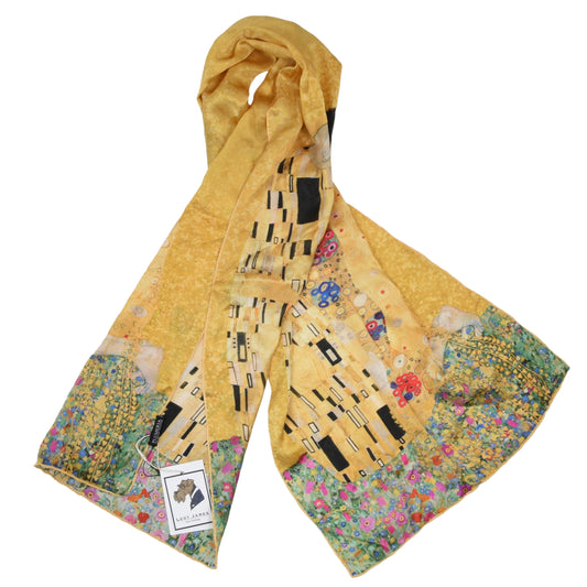 Plumeria Museum Collection Gustav Klimt Schal aus Seide - Der Kuss